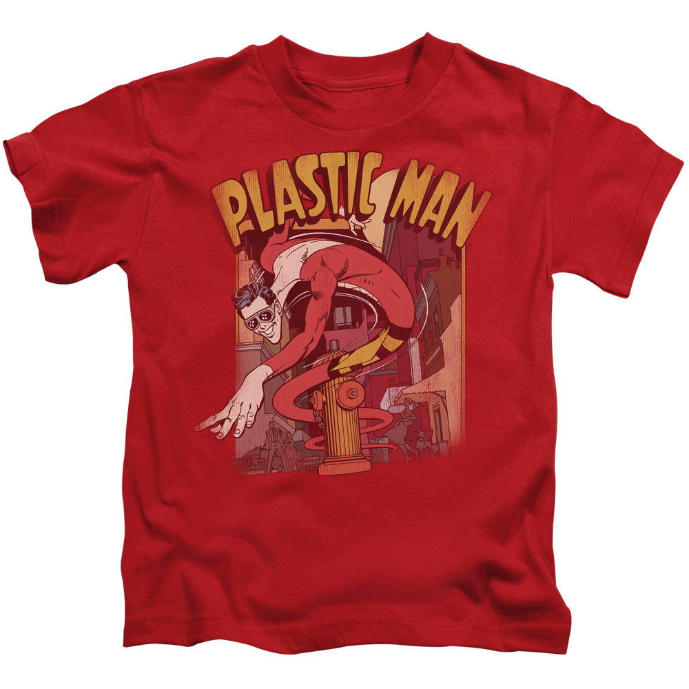 DC Comics Plastic Man Street Juvenile Kids Youth T Shirt Red Officially Licensed