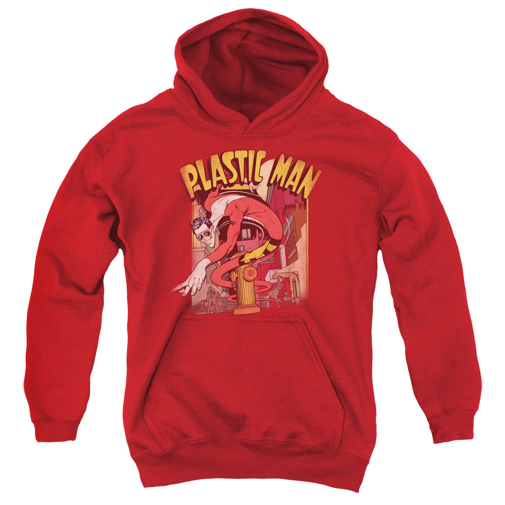 DC Comics Plastic Man Street Kids Youth Hoodie Red Officially Licensed