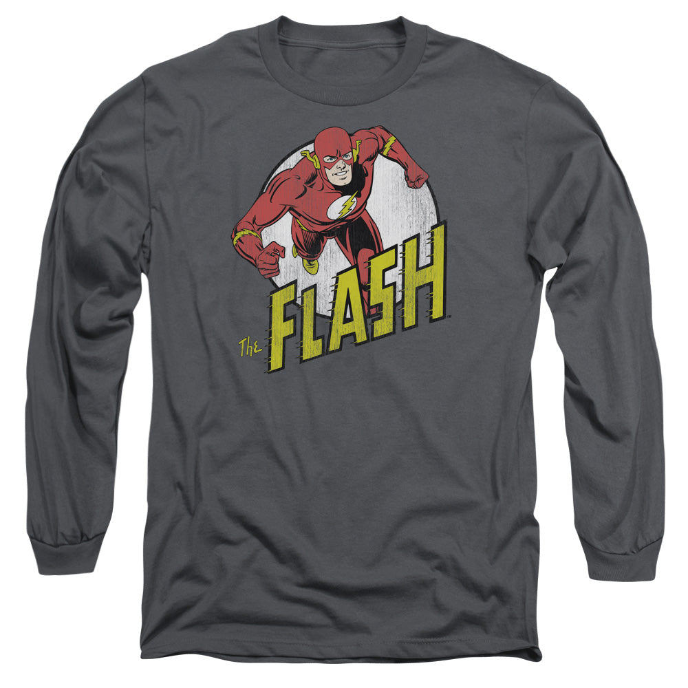 DC Comics Flash Run Flash Run Mens Long Sleeve Shirt Charcoal Officially Licensed