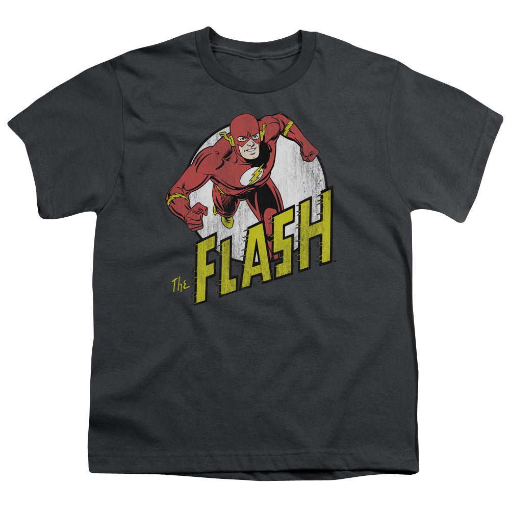 DC Comics Flash Run Flash Run Kids Youth T Shirt Charcoal Officially Licensed