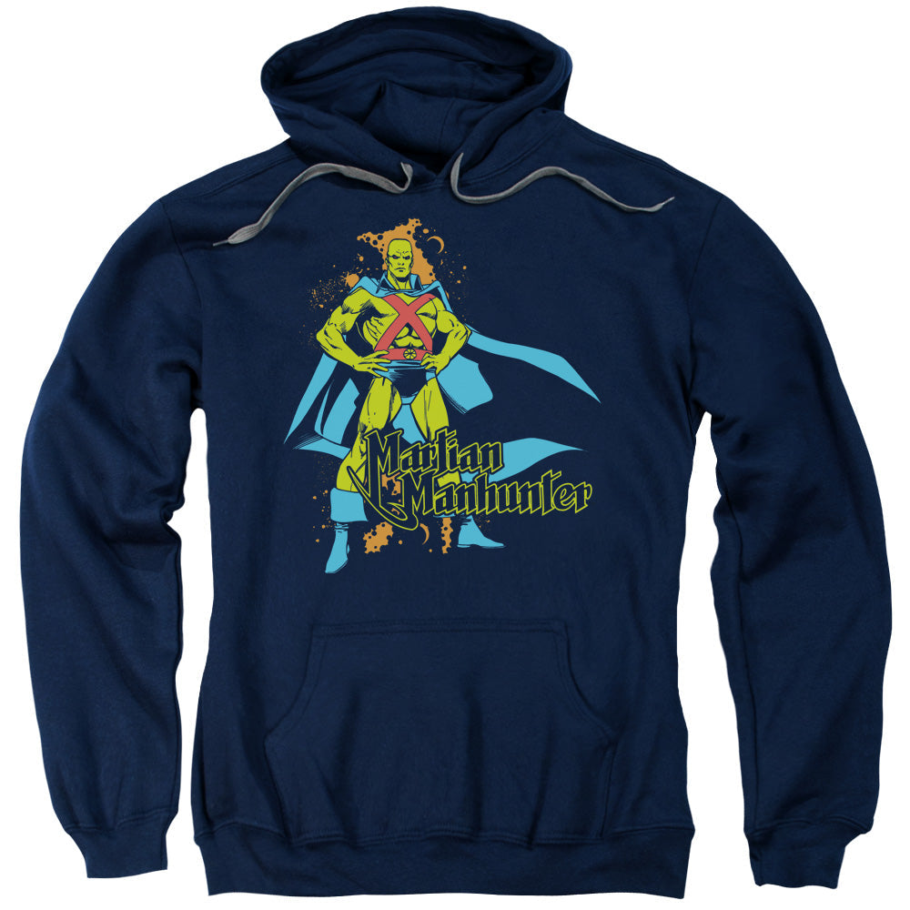 DC Comics Martian Manhunter Mens Hoodie Navy Blue Officially Licensed