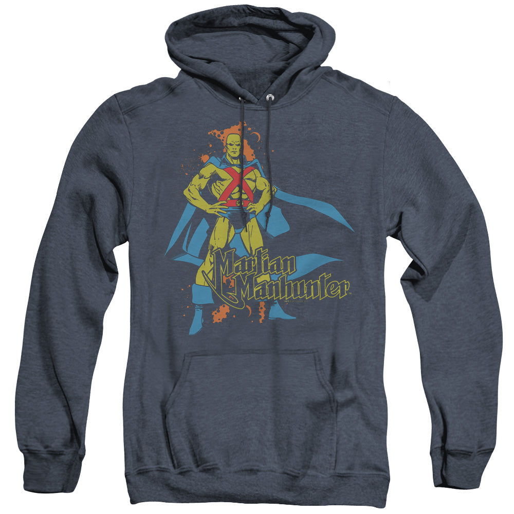 Dc Martian Manhunter Heather Mens Hoodie Navy Officially Licensed