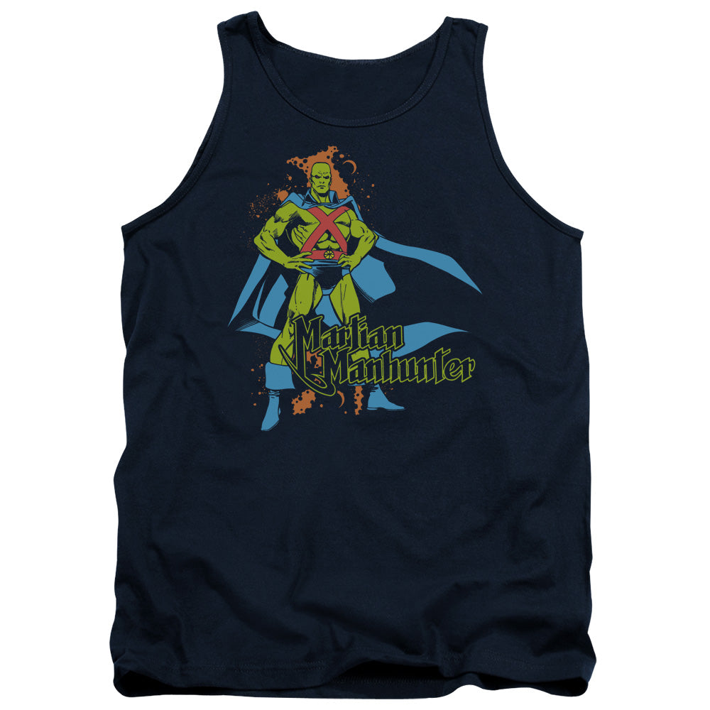 Dc Martian Manhunter Mens Tank Top Shirt Navy Officially Licensed
