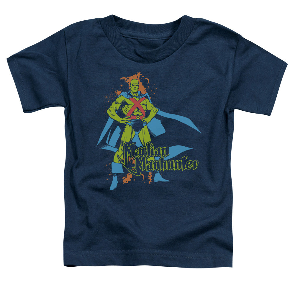 DC Comics Martian Manhunter Toddler Kids Youth T Shirt Navy Blue Officially Licensed