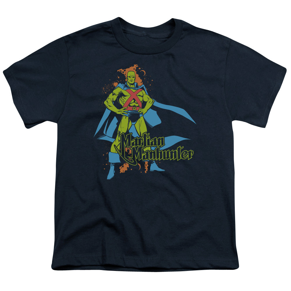 DC Comics Martian Manhunter Kids Youth T Shirt Navy Blue Officially Licensed