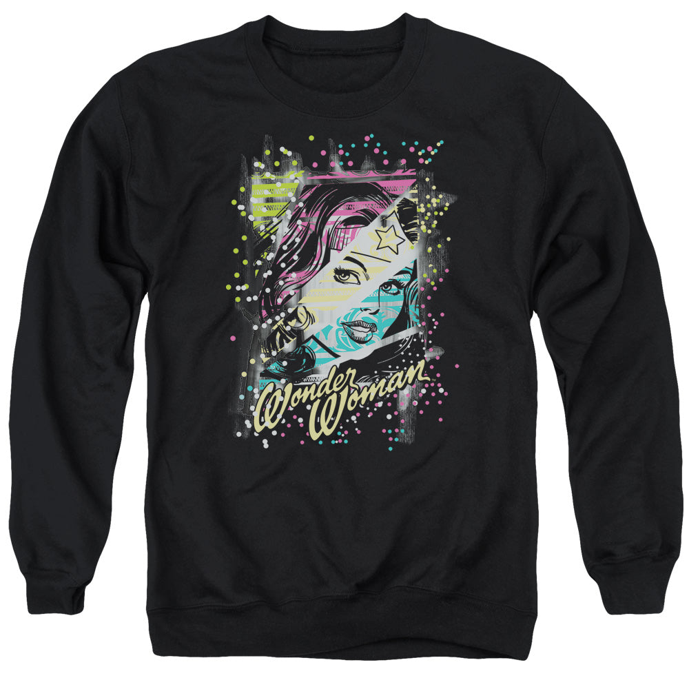 DC Comics Color Block Mens Crewneck Sweatshirt Black Officially Licensed