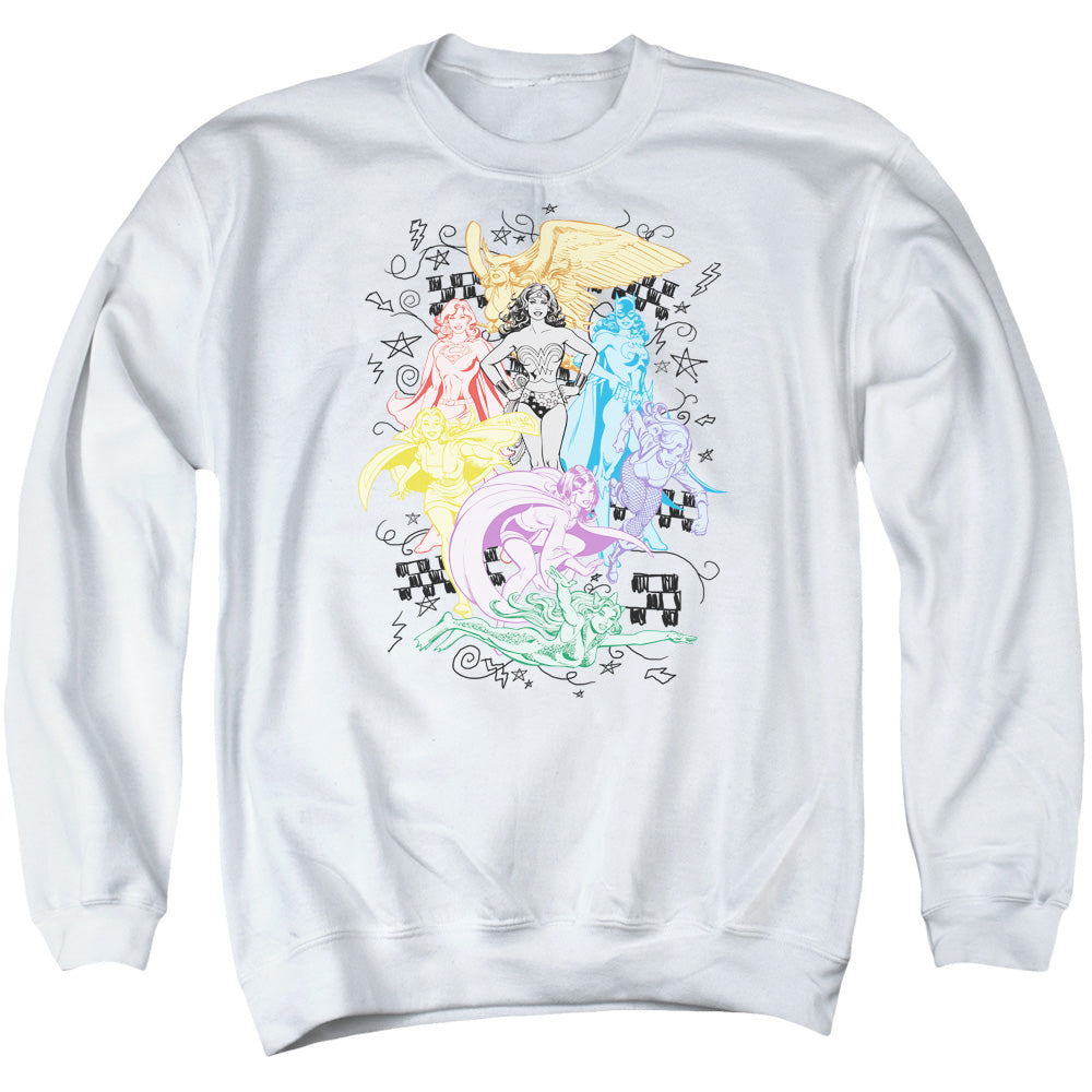 DC Comics Super Mens Crewneck Sweatshirt White Officially Licensed