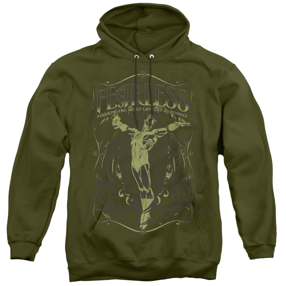 DC Comics Fearless Mens Hoodie Military Green Officially Licensed