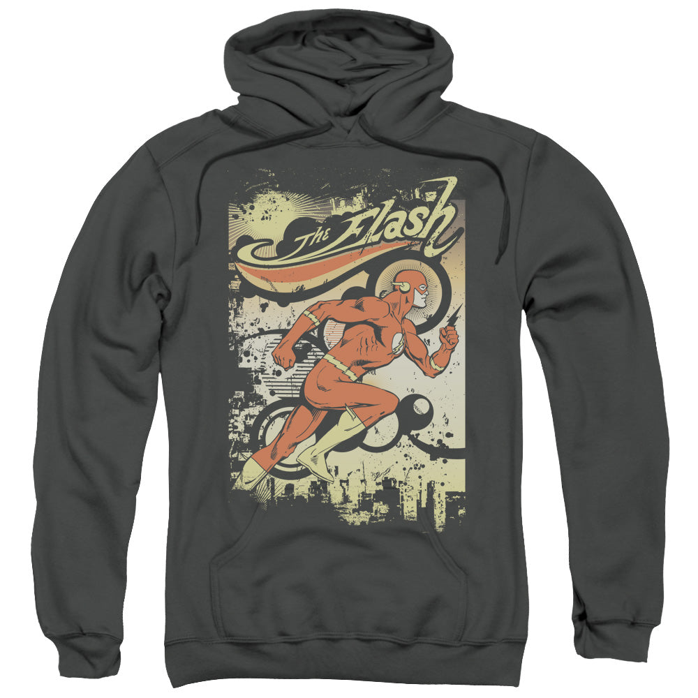 DC Comics Flash Just Passing Through Mens Hoodie Charcoal Officially Licensed