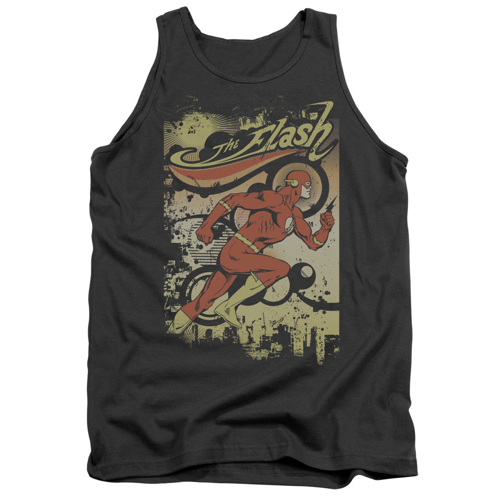 Dc Flash Just Passing Through Mens Tank Top Shirt Charcoal Officially Licensed