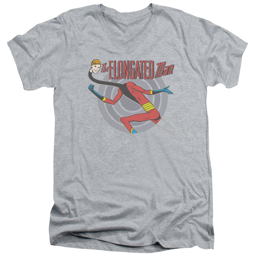 DC Comics Elongated Man Mens Slim Fit V Neck T Shirt Athletic Heather Officially Licensed