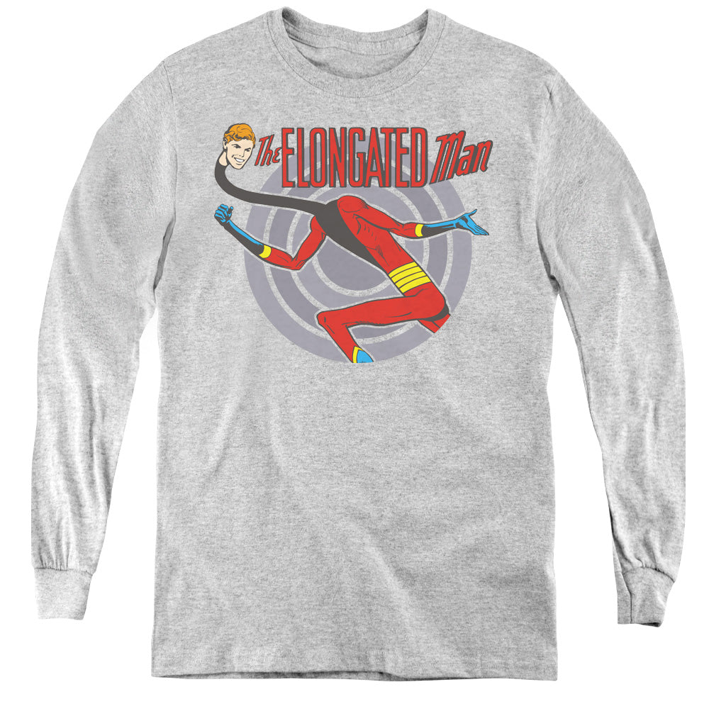 DC Comics Elongated Man Long Sleeve Kids Youth T Shirt Athletic Heather Officially Licensed
