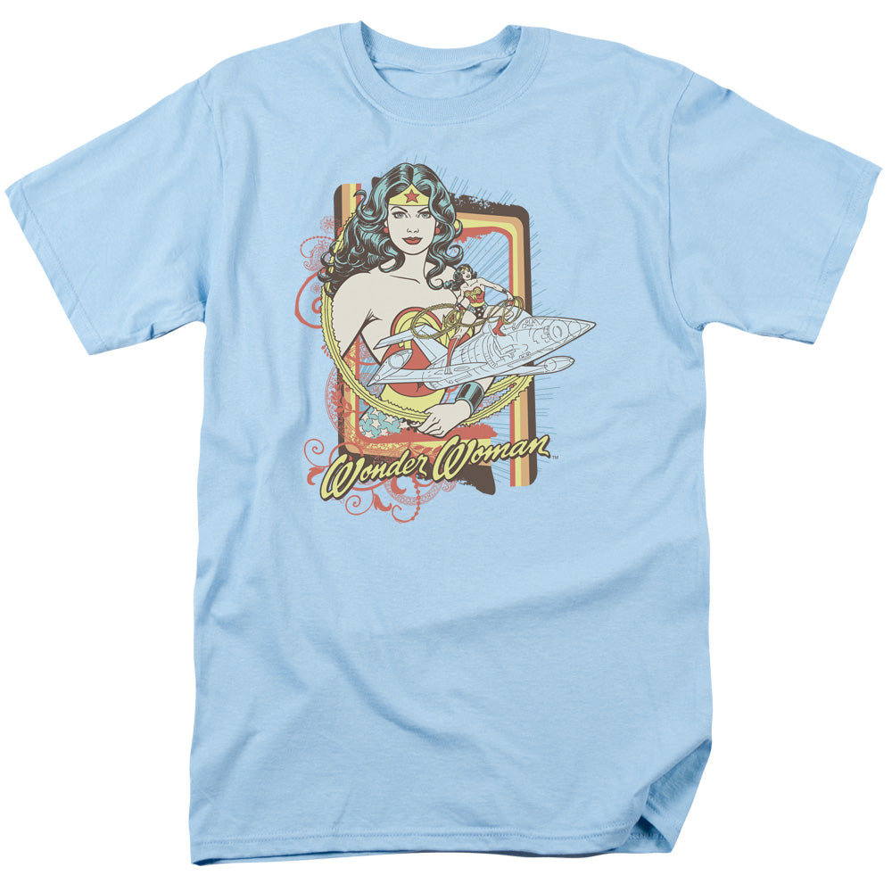 Dc Invisible Jet Mens T Shirt Light Blue Officially Licensed