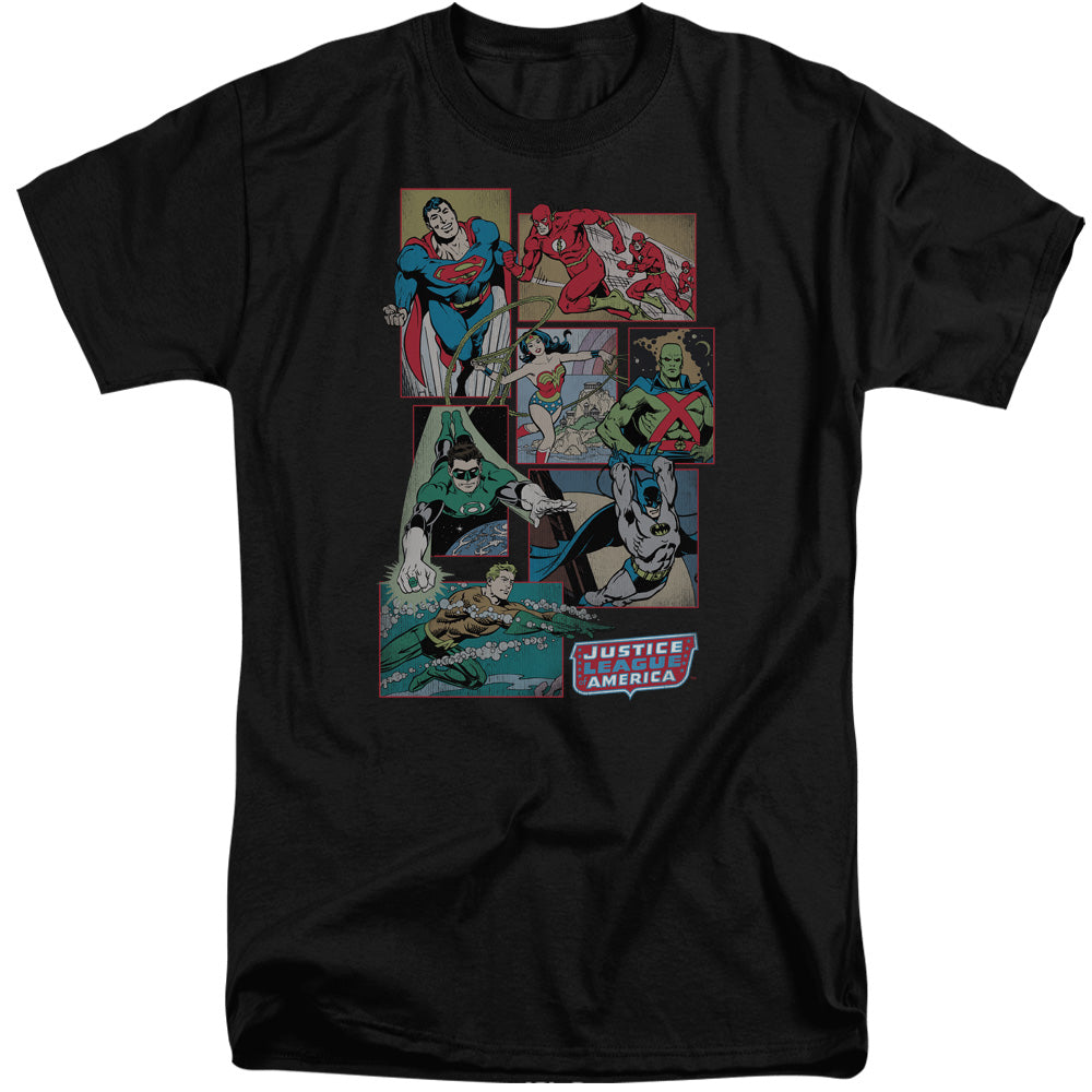 Dc Justice League Boxes Mens Tall T Shirt Black Officially Licensed