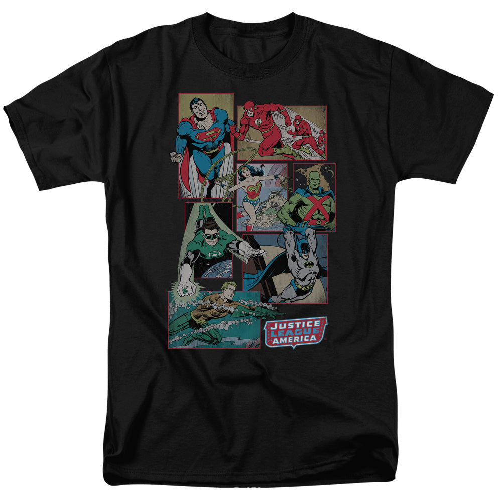Dc Justice League Boxes Mens T Shirt Black Officially Licensed