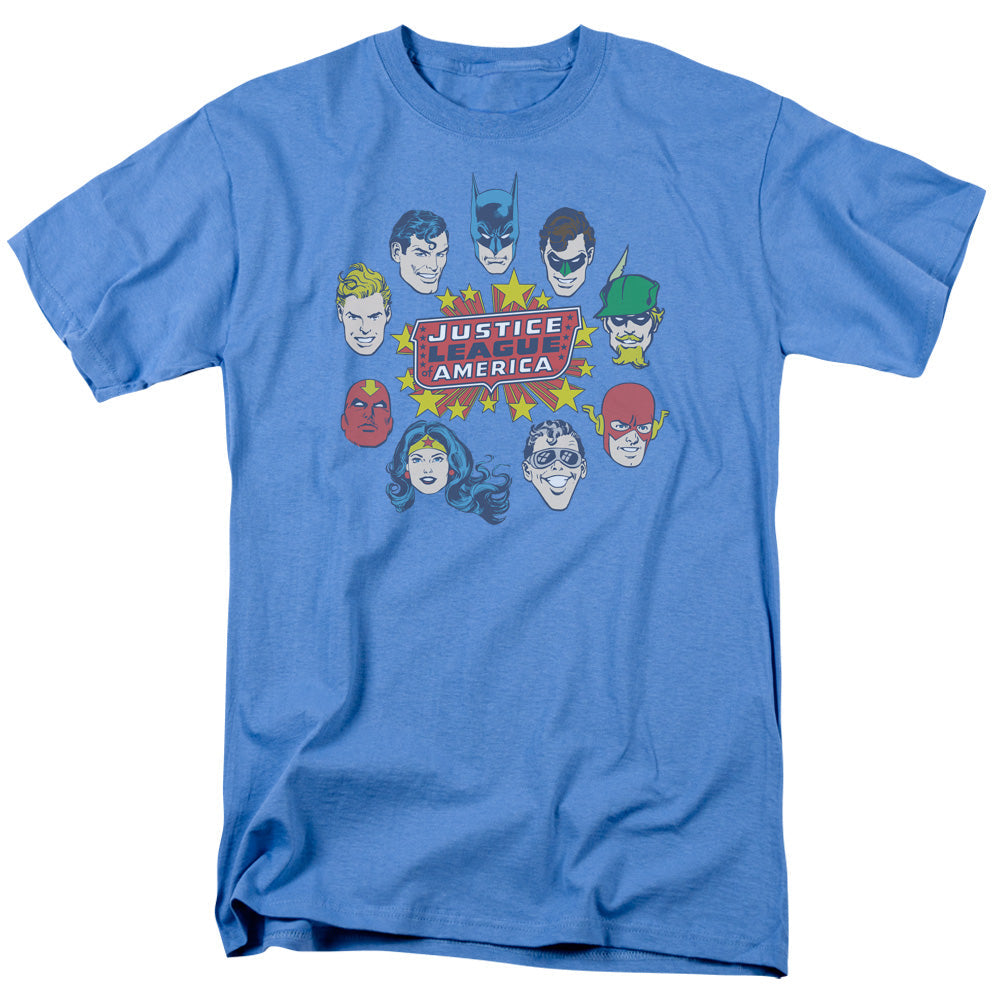 Dc Justice Head Circle Mens T Shirt Carolina Blue Officially Licensed