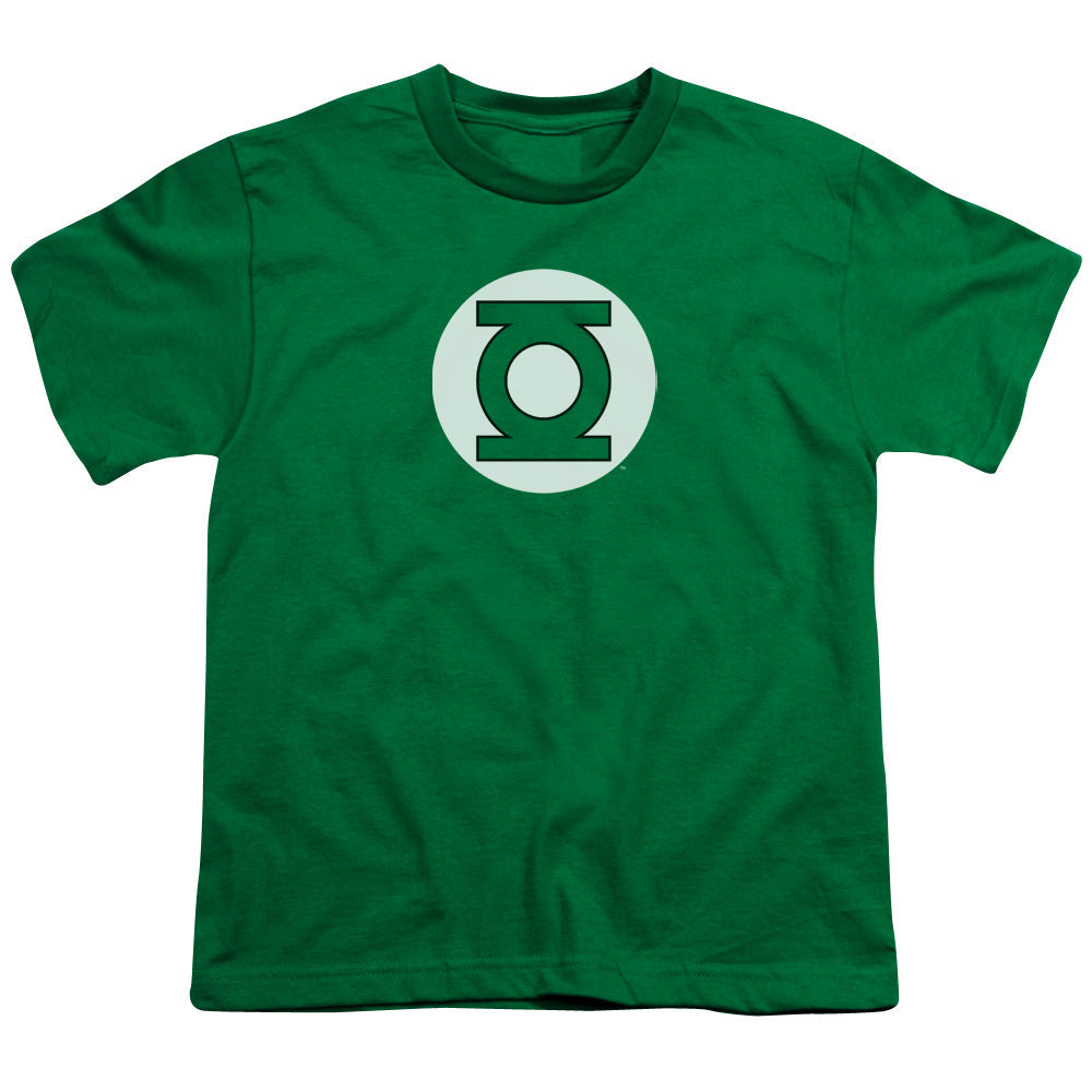 DC Comics Green Lantern Logo Kids Youth T Shirt Kelly Green Officially Licensed