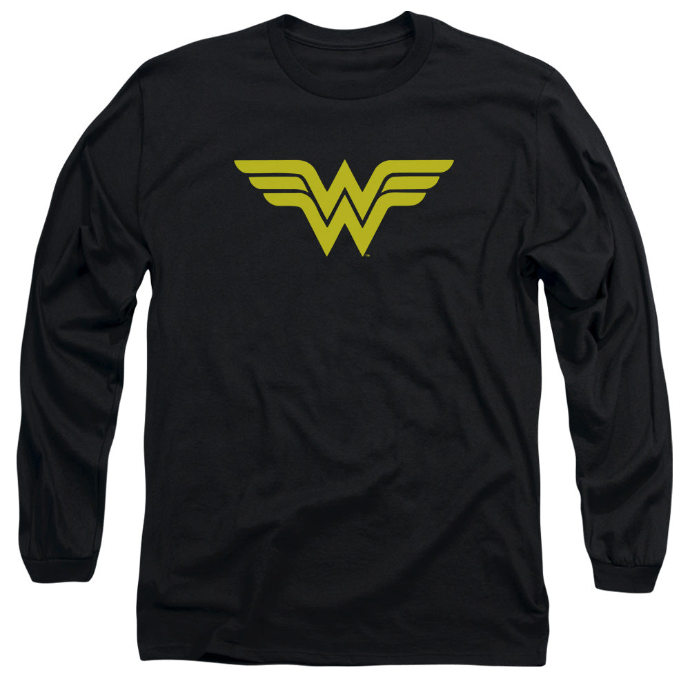DC Comics Wonder Woman Logo Mens Long Sleeve Shirt Black Officially Licensed