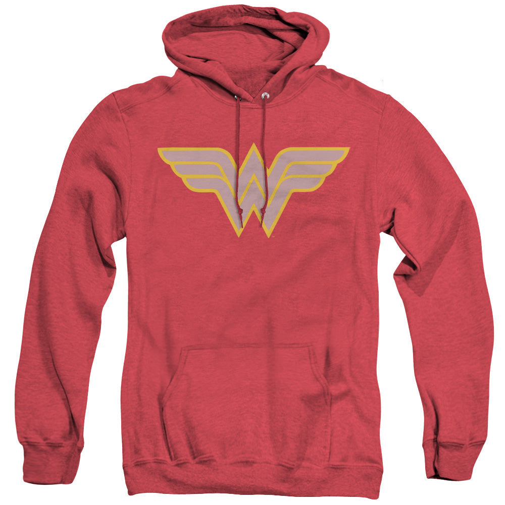 DC Comics Ww Logo Heather Mens Hoodie Red Officially Licensed