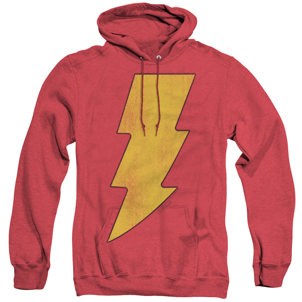 DC Comics Shazam Logo Distressed Heather Mens Hoodie Red Officially Licensed