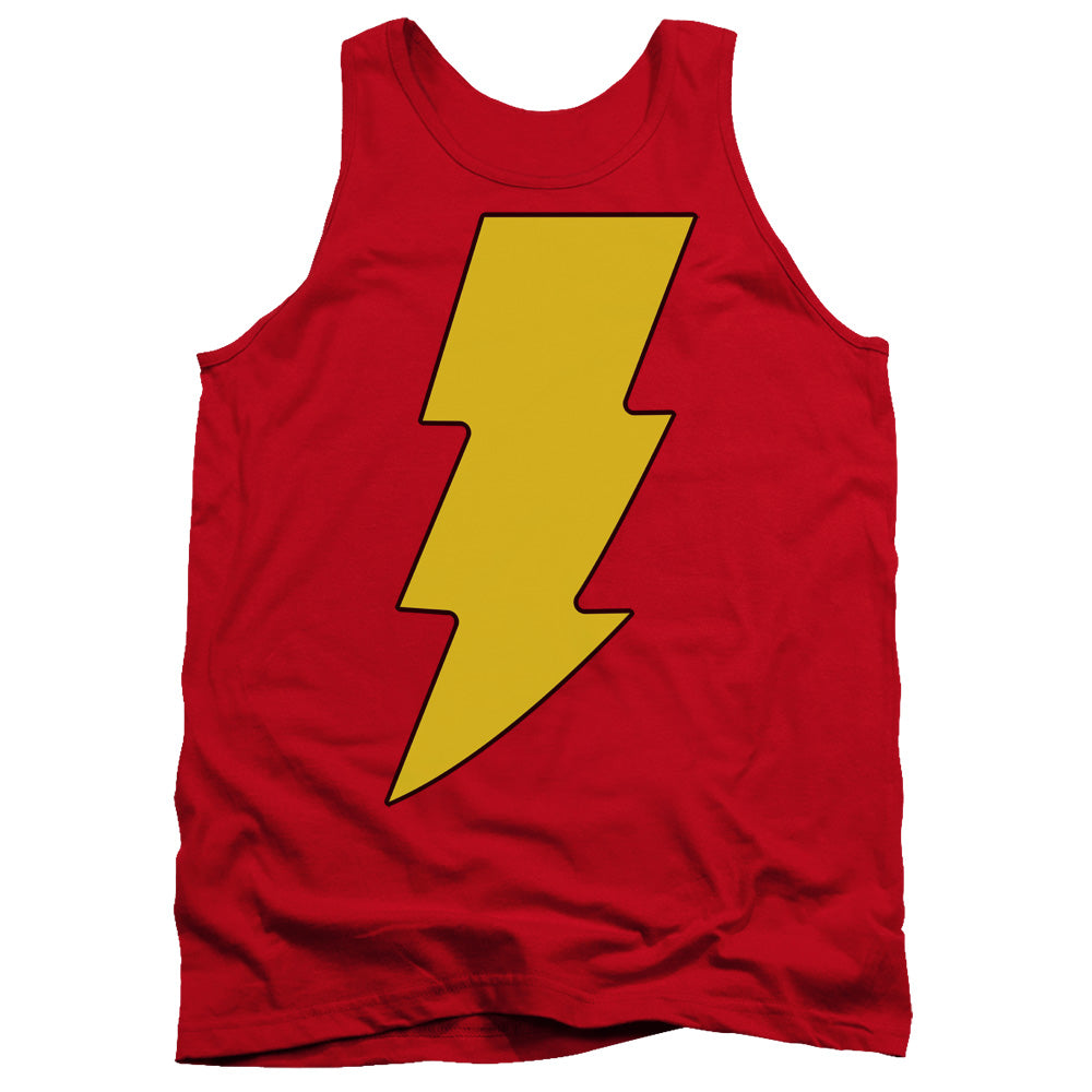 DC Comics Shazam Logo Mens Tank Top Shirt Red Officially Licensed