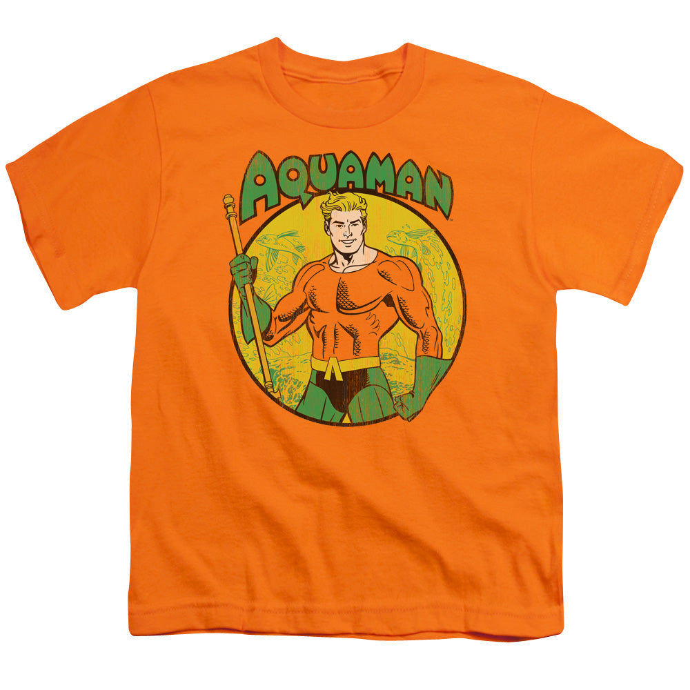 DC Comics Aquaman Kids Youth T Shirt Orange Officially Licensed