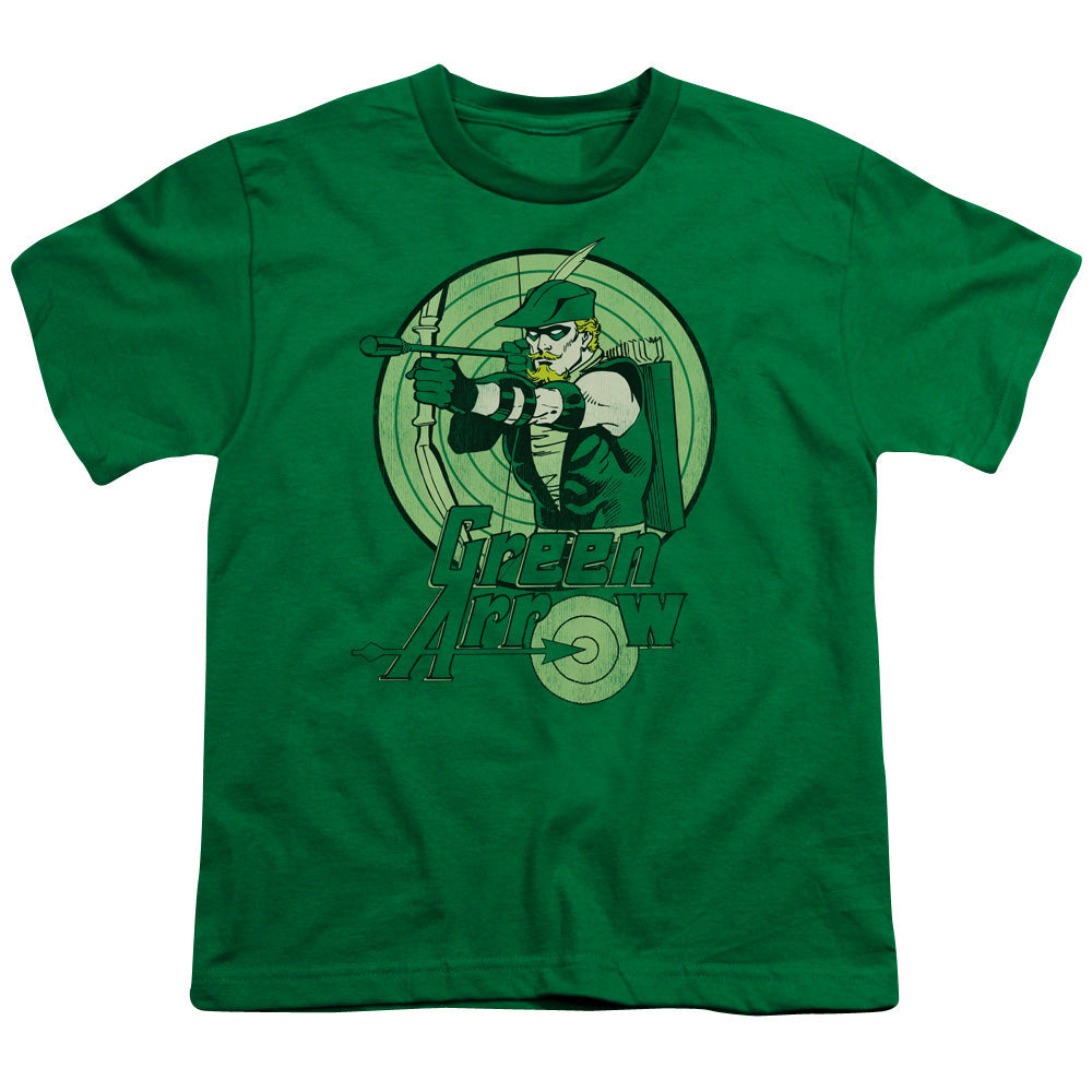 DC Comics Green Arrow Kids Youth T Shirt Kelly Green Officially Licensed