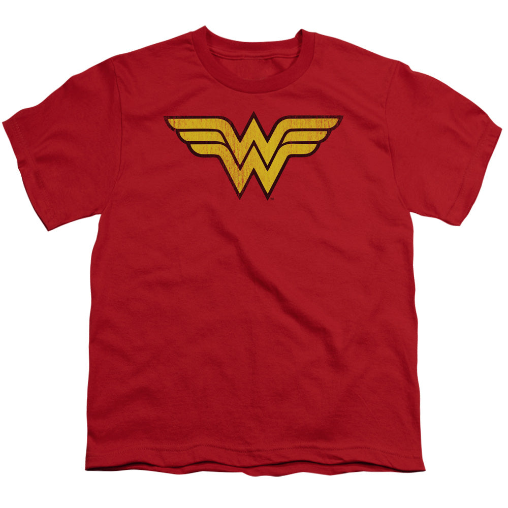 DC Comics Wonder Woman Logo Dist Kids Youth T Shirt Red Officially Licensed