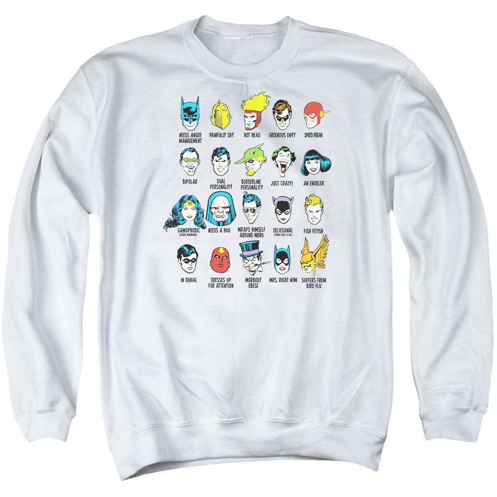 DC Comics Superhero Issues Mens Crewneck Sweatshirt White Officially Licensed