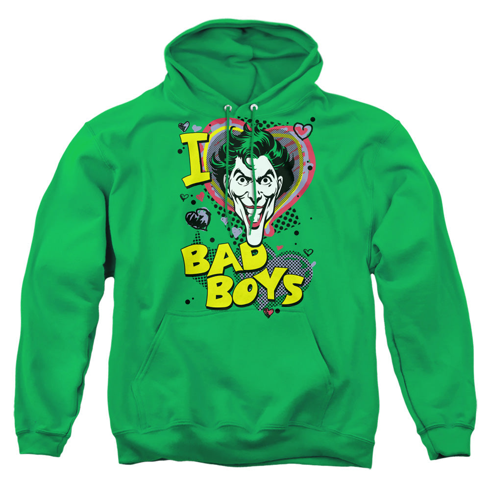 Dc I Heart Bad Boys 2 Mens Hoodie Kelly Green Officially Licensed