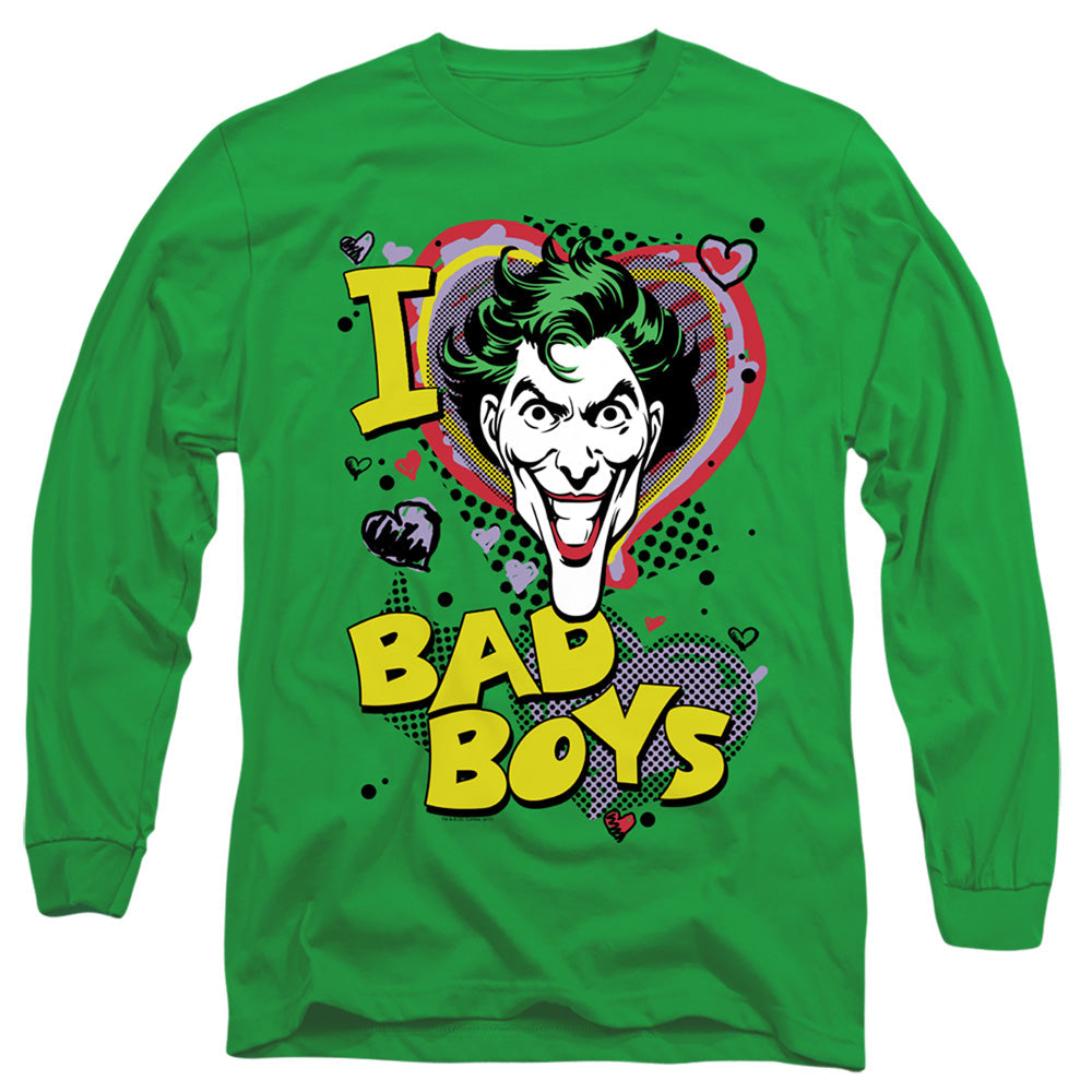 Dc I Heart Bad Boys 2 Mens Long Sleeve Shirt Kelly Green Officially Licensed