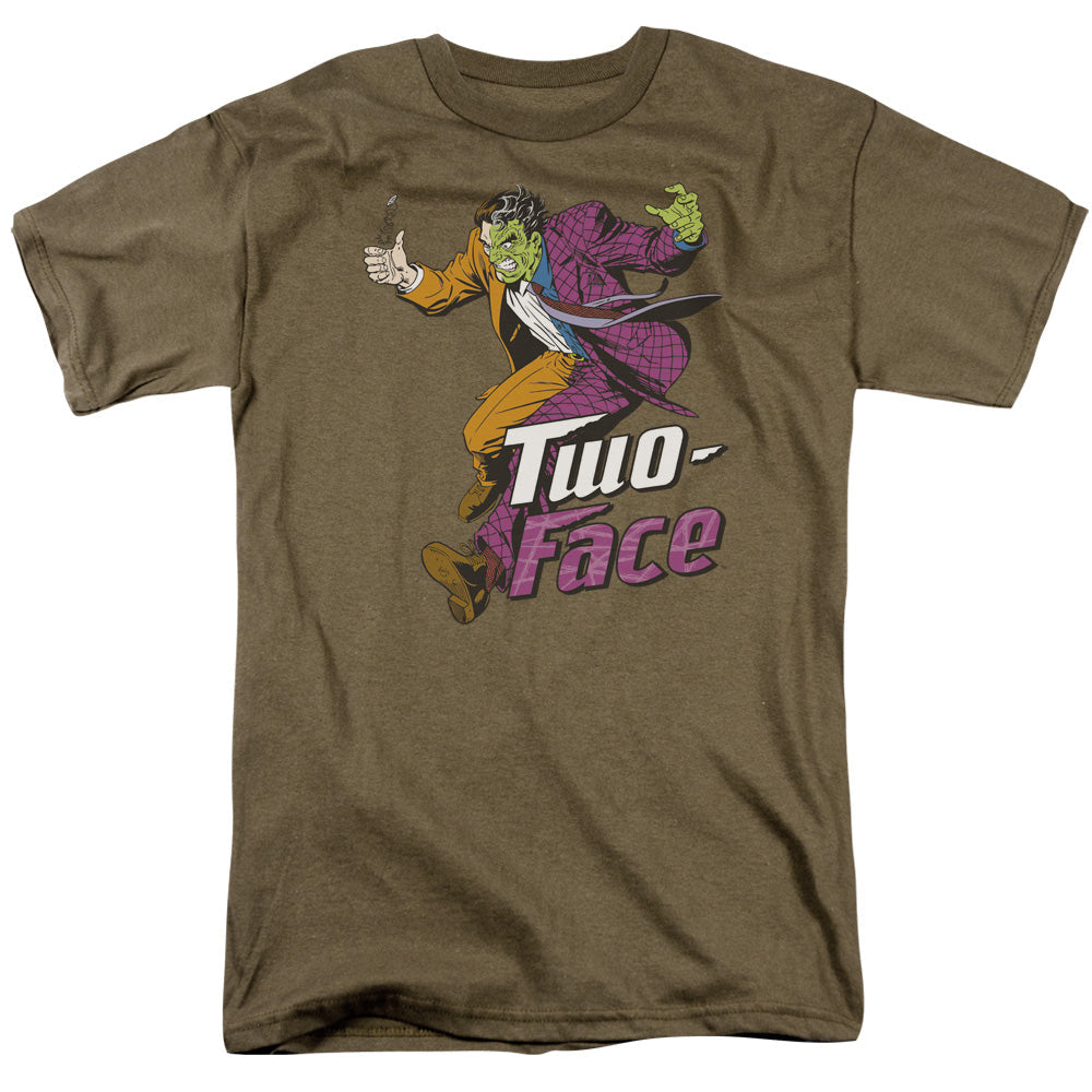 Dc Two Face Mens T Shirt Safari Green Officially Licensed