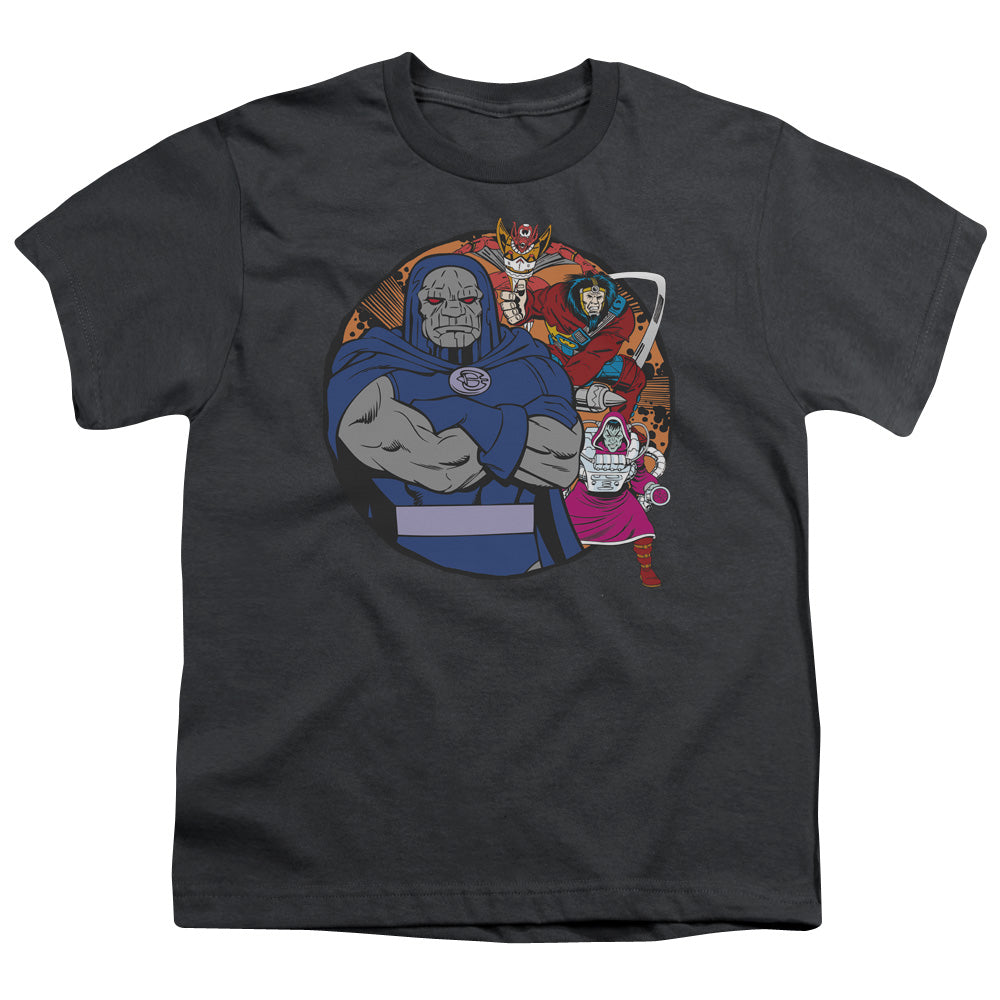 DC Comics Apokolips Represent Kids Youth T Shirt Charcoal Officially Licensed