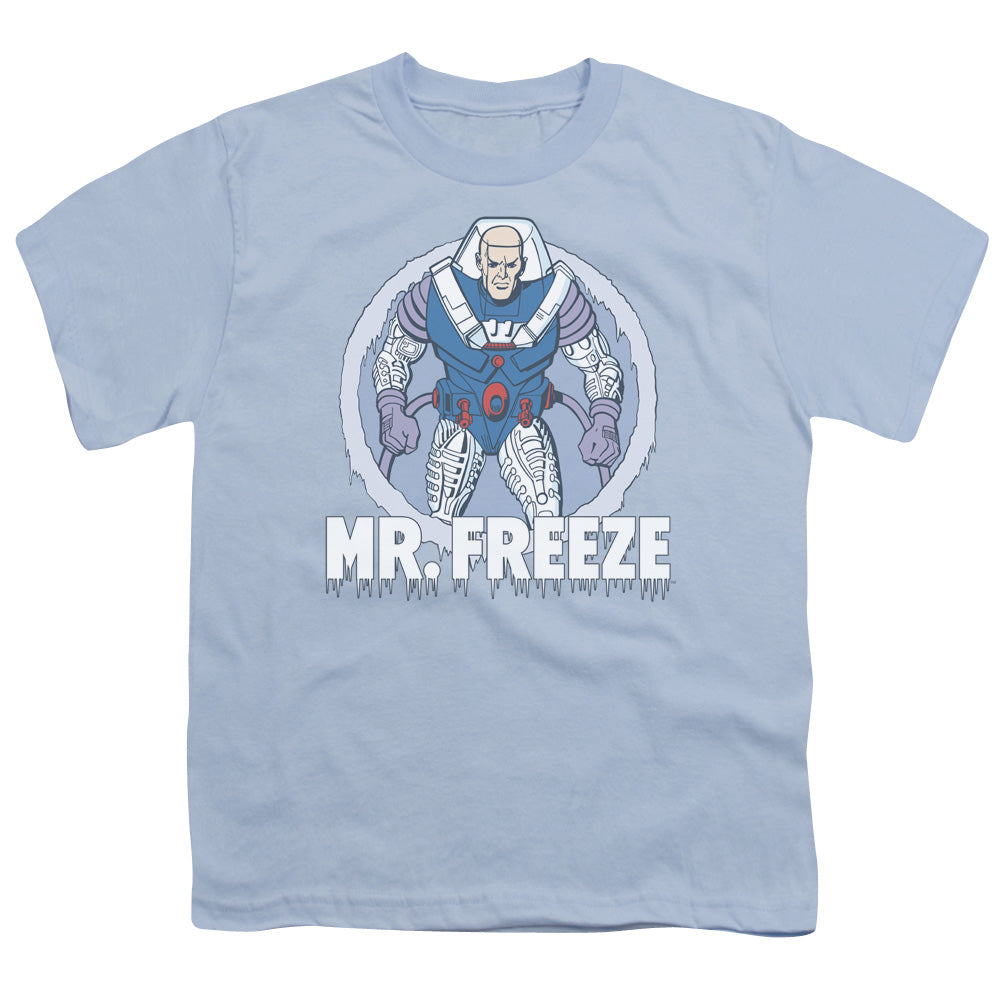 DC Comics Mr Freeze Kids Youth T Shirt Light Blue Officially Licensed