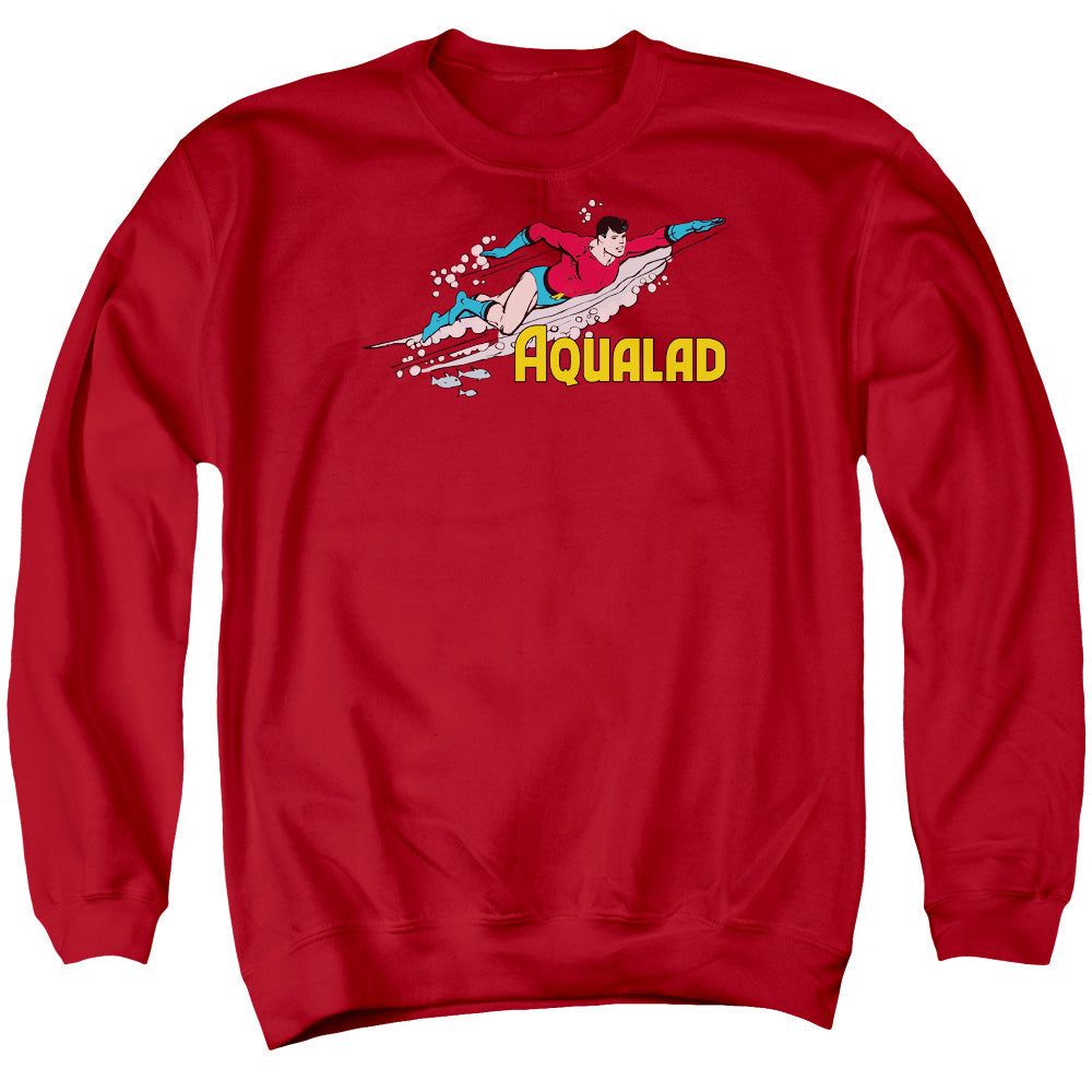 DC Comics Aqualad Mens Crewneck Sweatshirt Red Officially Licensed