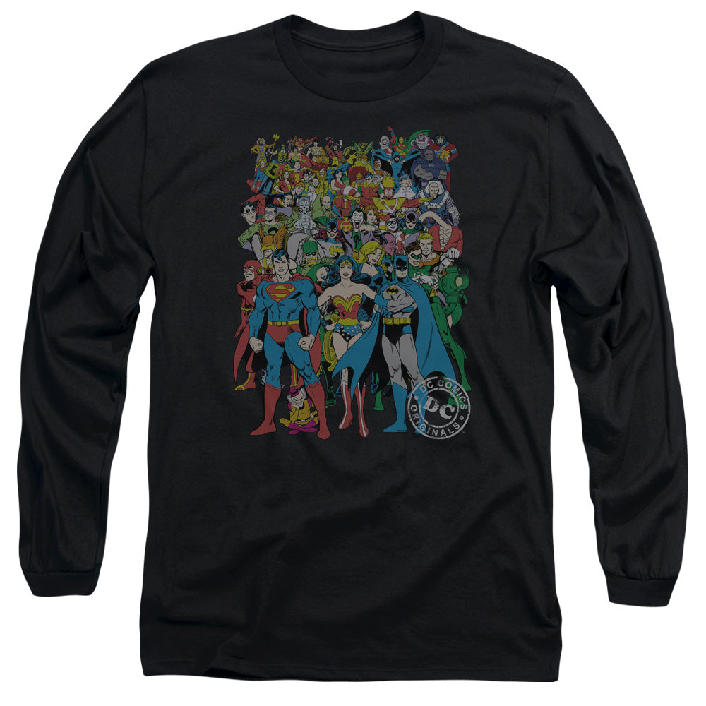 DC Comics Original Universe Mens Long Sleeve Shirt Black Officially Licensed