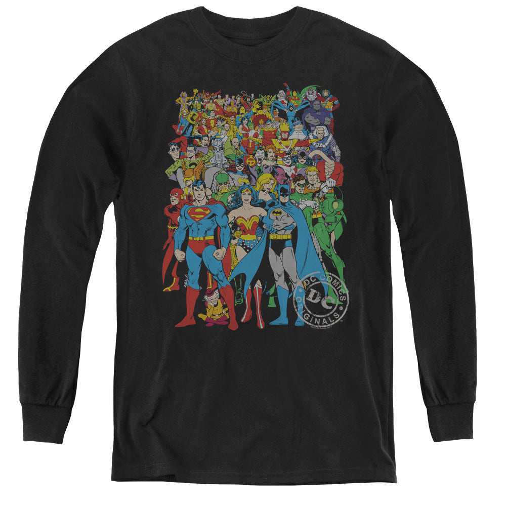 DC Comics Original Universe Long Sleeve Kids Youth T Shirt Black Officially Licensed