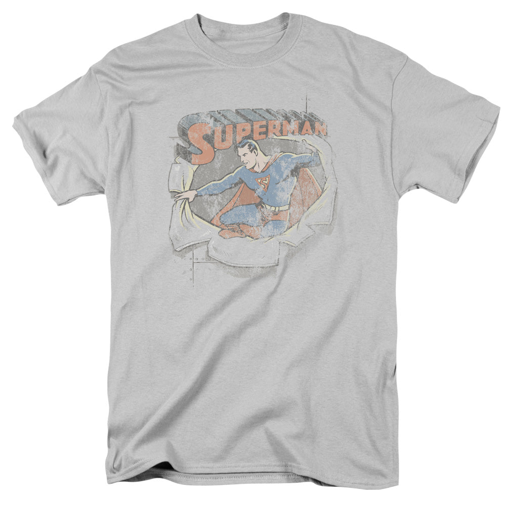 DC Comics Ripping Steel Mens T Shirt Silver Officially Licensed