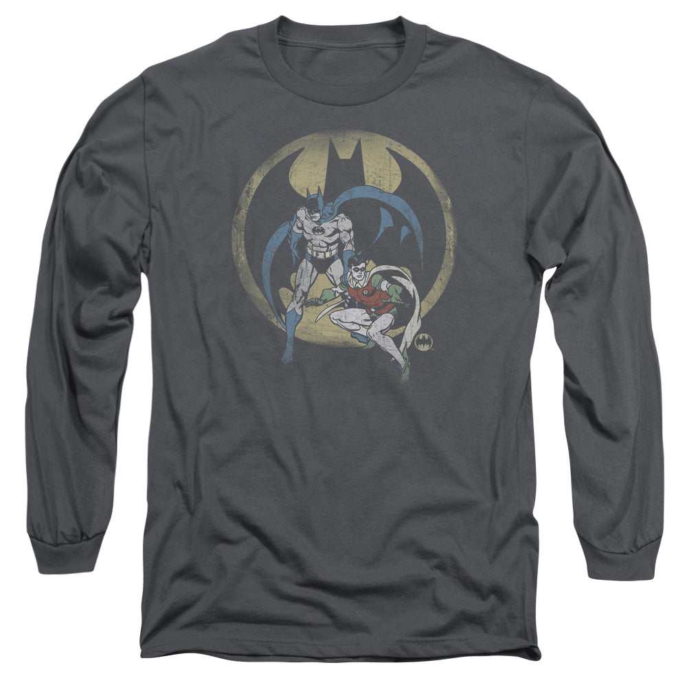 DC Comics Team Mens Long Sleeve Shirt Charcoal Officially Licensed