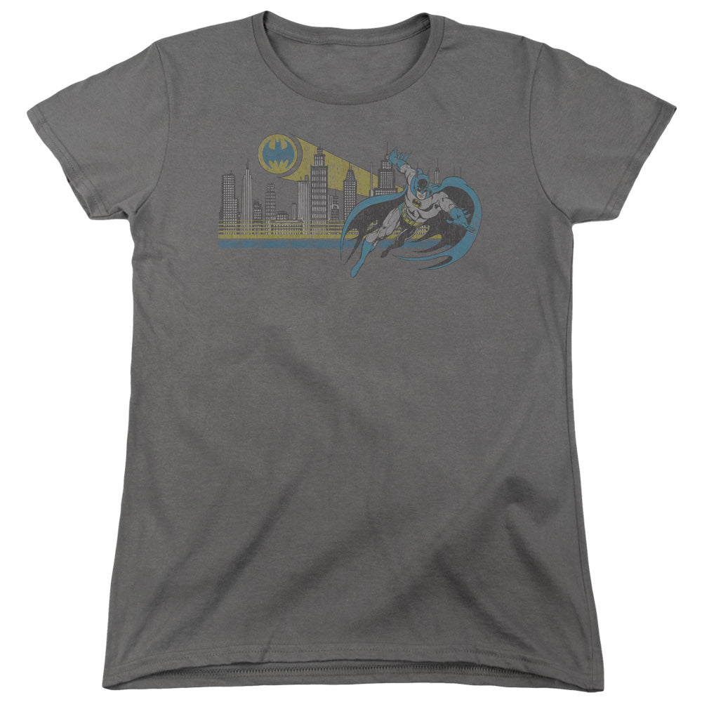 DC Comics Gotham Retro Womens T Shirt Charcoal Officially Licensed