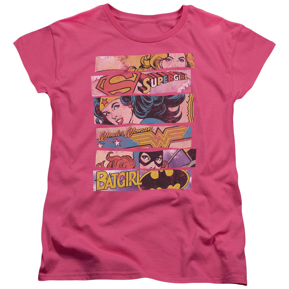 DC Comics Three of a Kind Womens T Shirt Hot Pink Officially Licensed
