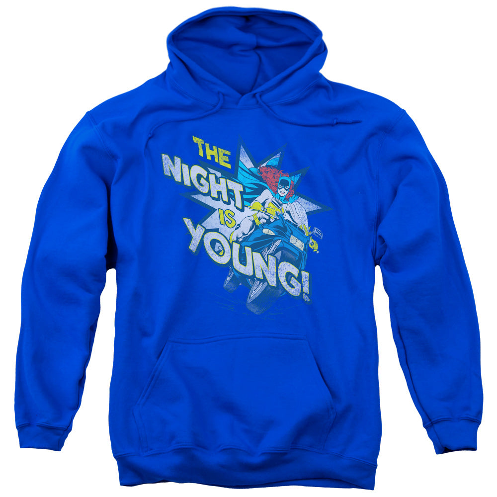 DC Comics the Night is Young Mens Hoodie Royal Blue Officially Licensed