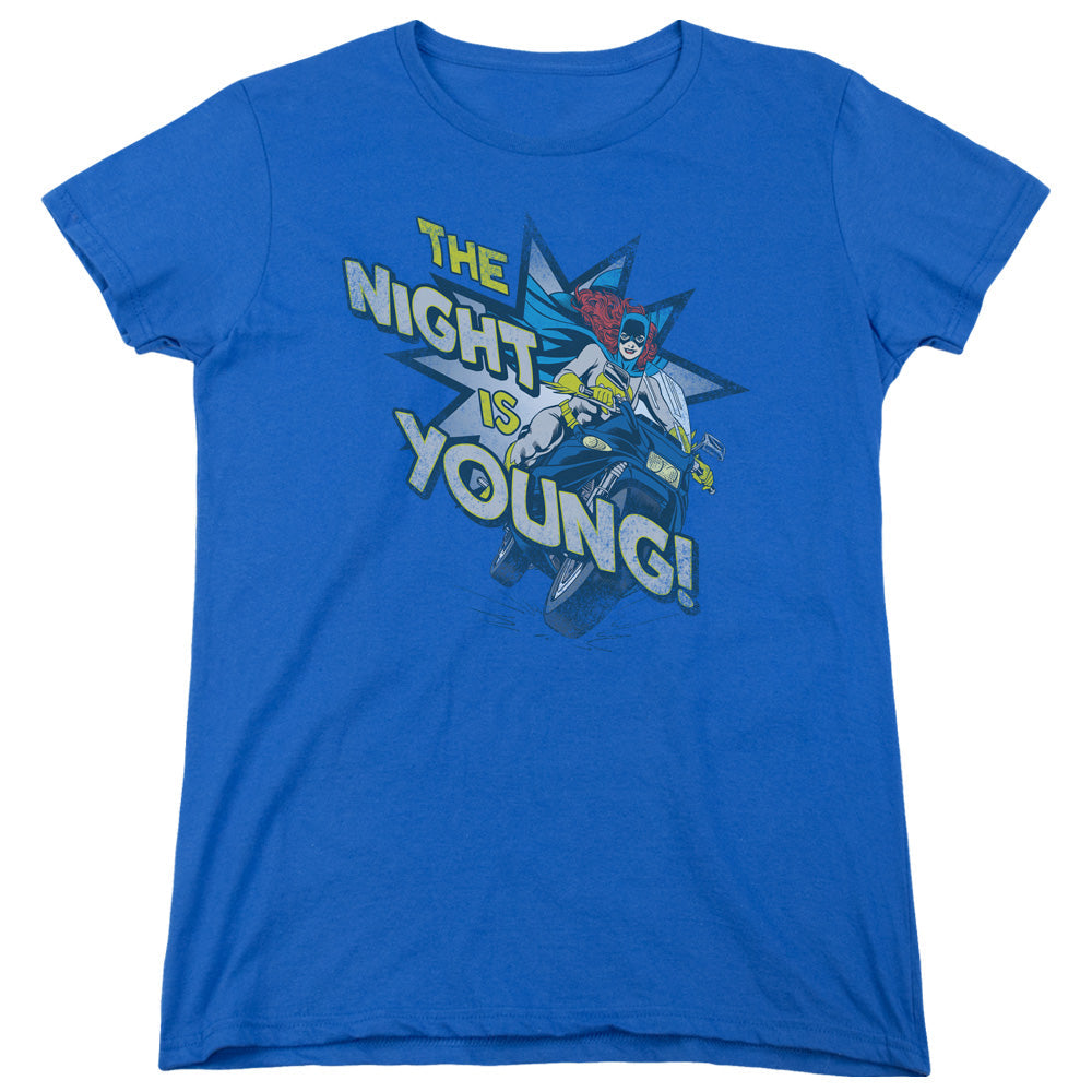 DC Comics the Night is Young Womens T Shirt Royal Blue Officially Licensed