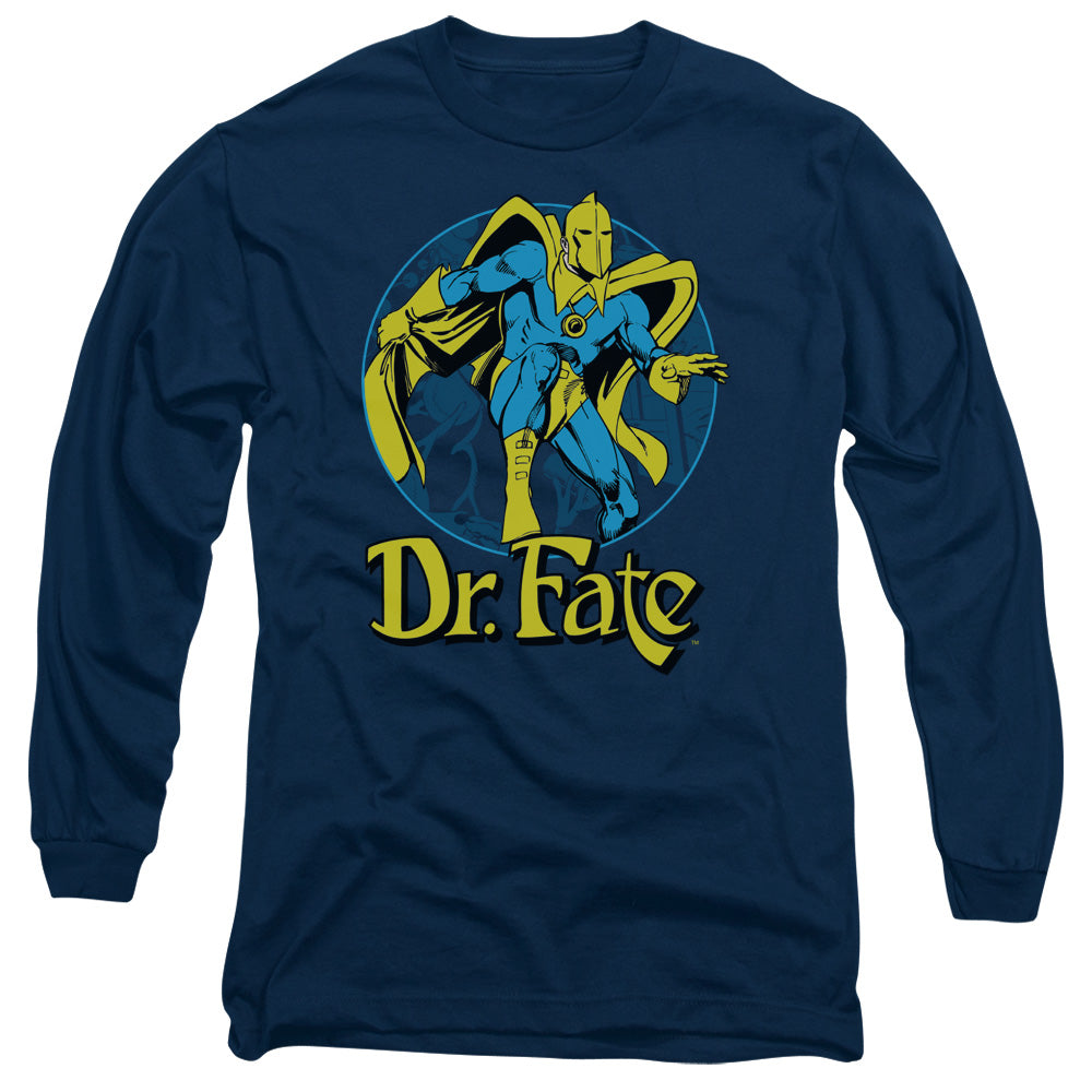 DC Comics Dr Fate Ankh Mens Long Sleeve Shirt Navy Blue Officially Licensed