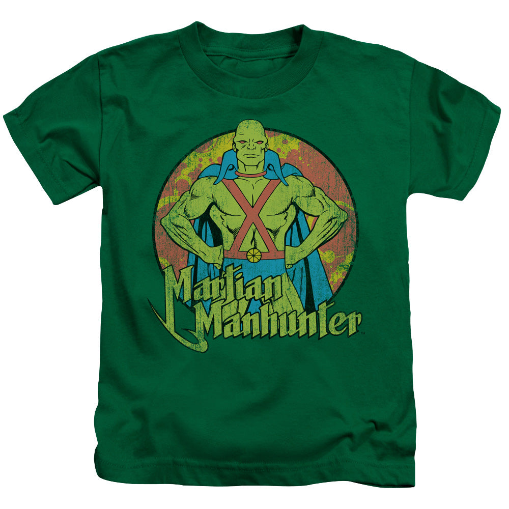 DC Comics Martian Manhunter Juvenile Kids Youth T Shirt Kelly Green Officially Licensed