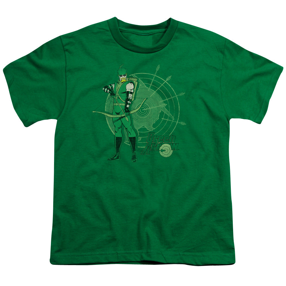 DC Comics Arrow Target Kids Youth T Shirt Kelly Green Officially Licensed