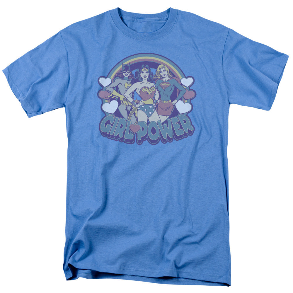 Dc Retro Girl Power Mens T Shirt Carolina Blue Officially Licensed