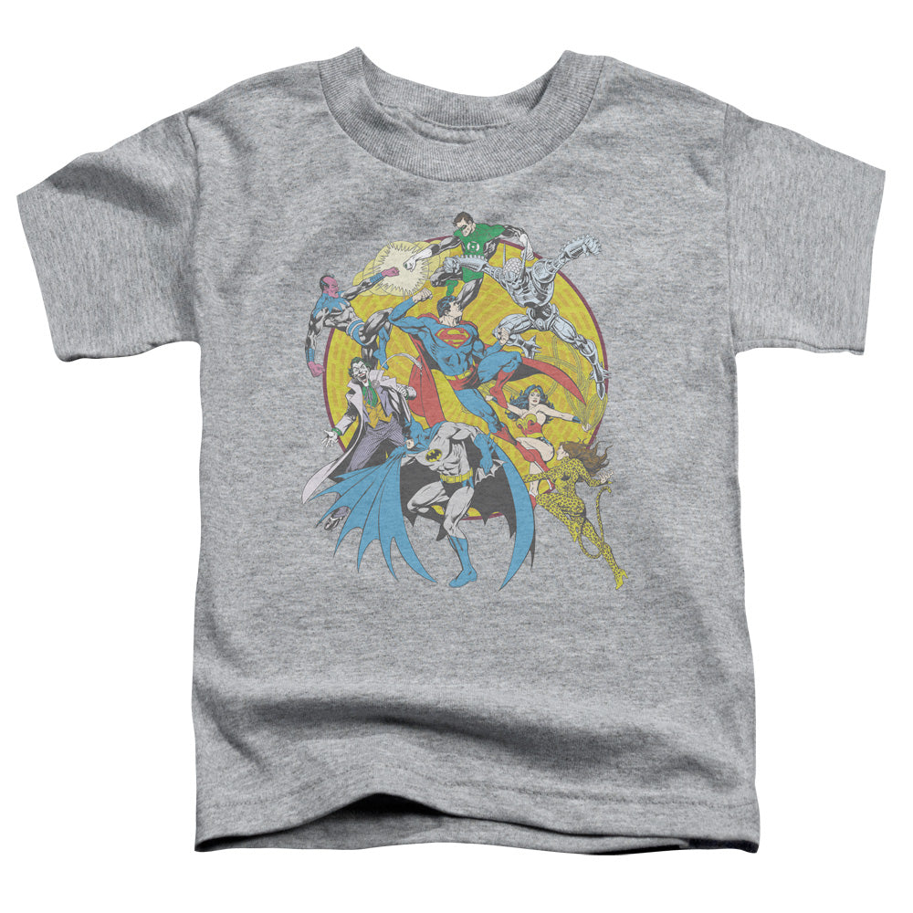 DC Comics Spin Circle Fight Toddler Kids Youth T Shirt Athletic Heather Officially Licensed