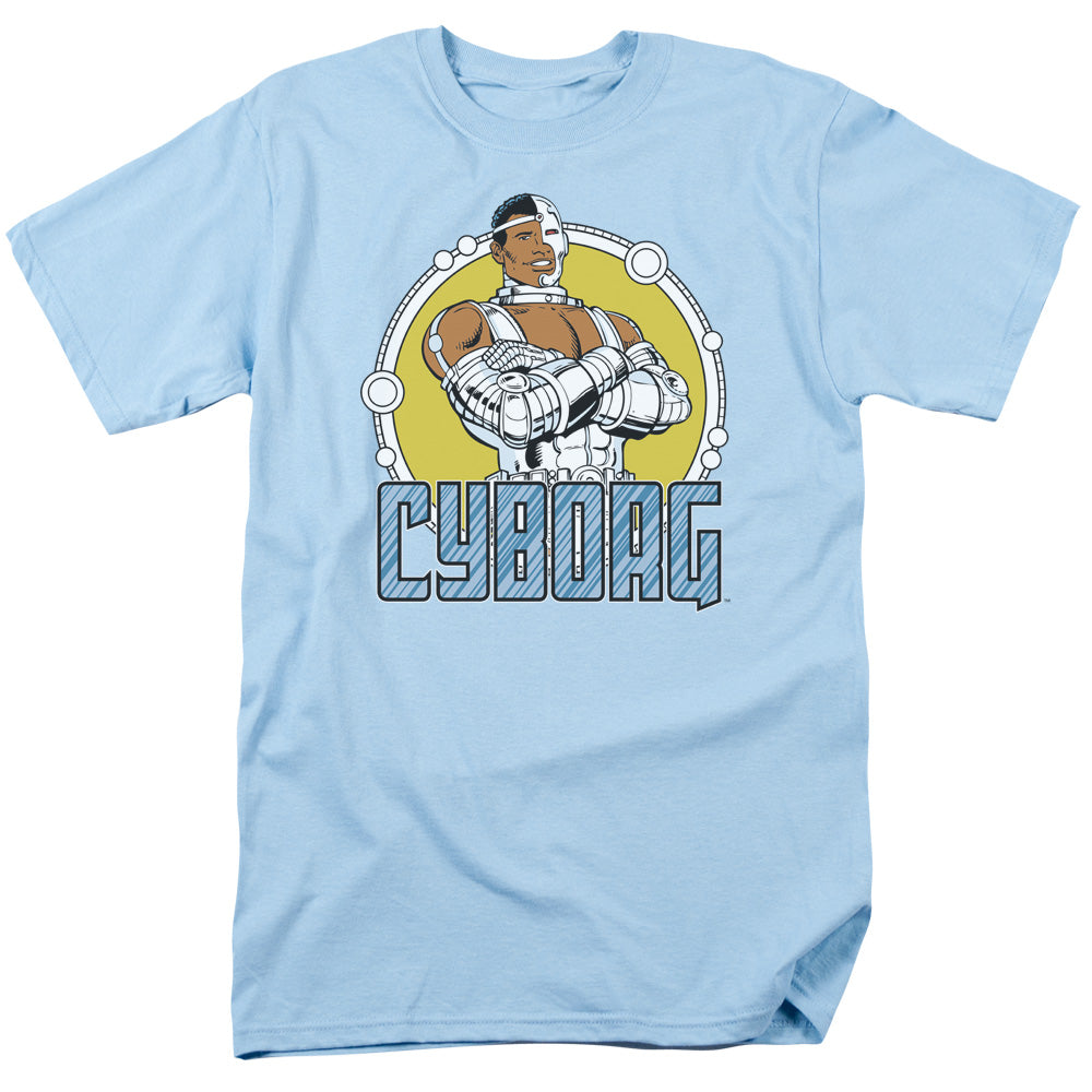 DC Comics Cyborg Mens T Shirt Carolina Blue Officially Licensed