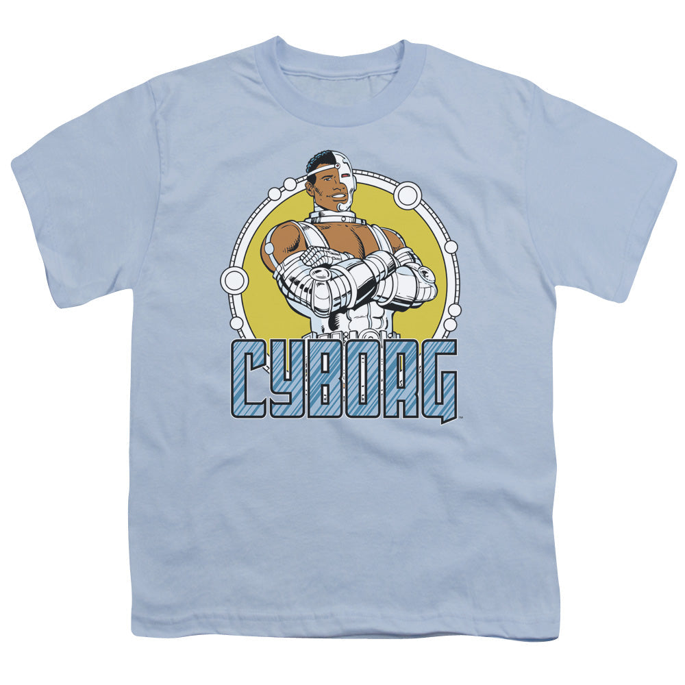 DC Comics Cyborg Kids Youth T Shirt Carolina Blue Officially Licensed